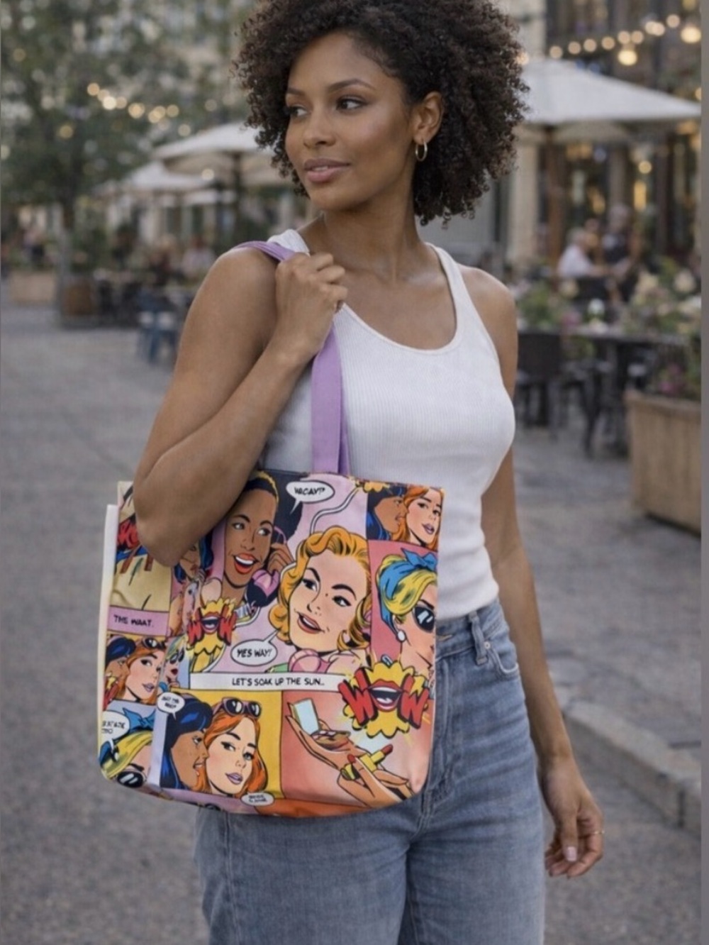 NWOT ESTEE LAUDER COMIC STRIP SUMMERTIME TOTE